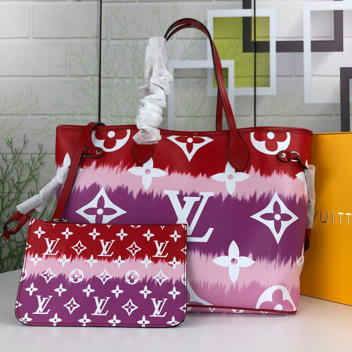 High-end Old Flower Colourful Swoosh Shopping Bag 1024121912