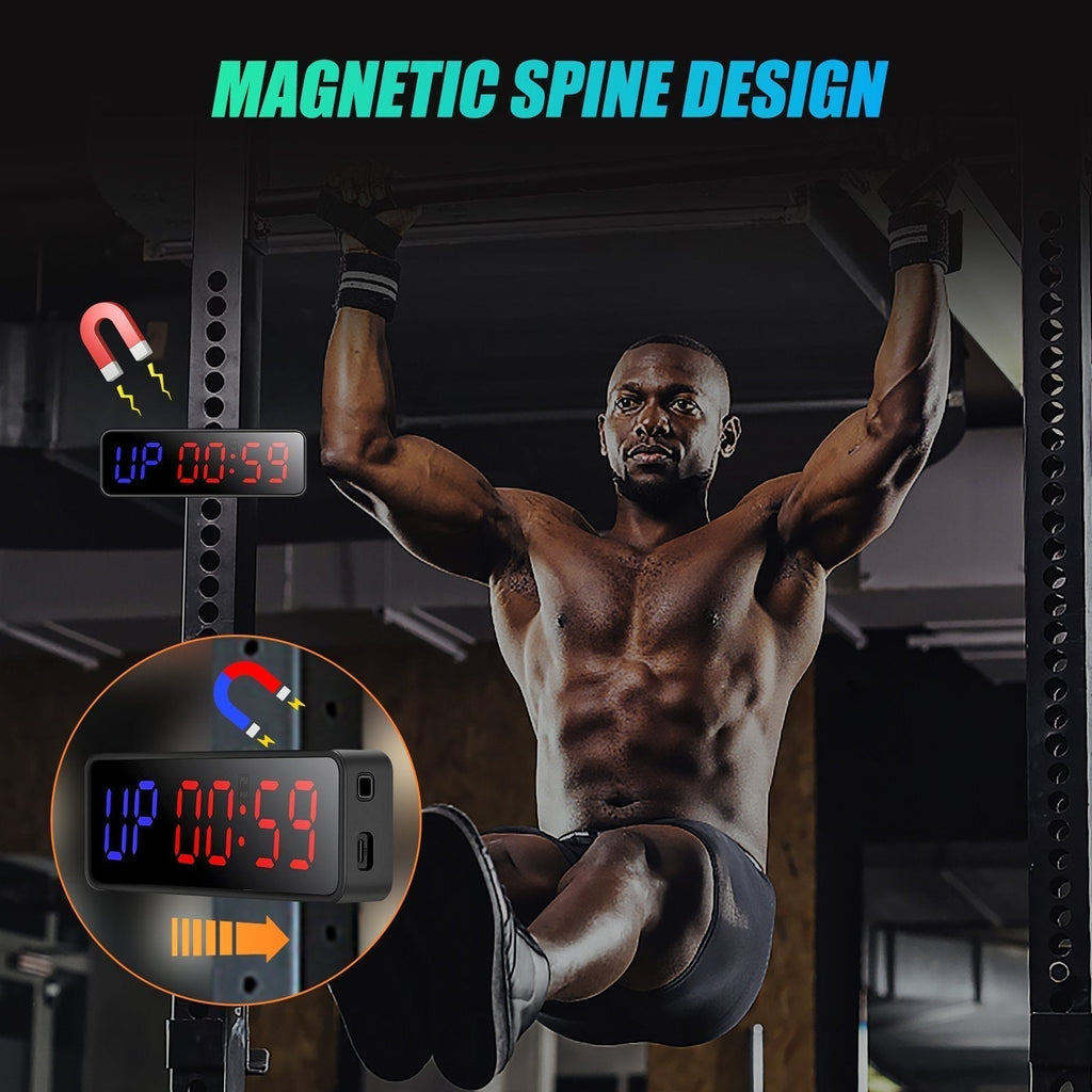Portable Gym Workout Timer, Fitness Clock Built-in Magnetic
