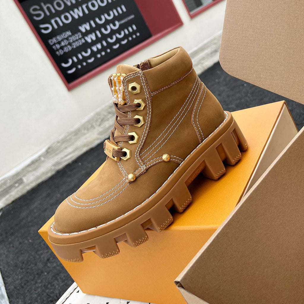 L 24ss Autumn and Winter CHECKER Martin Boots Ankle Couple Boots 1824103005