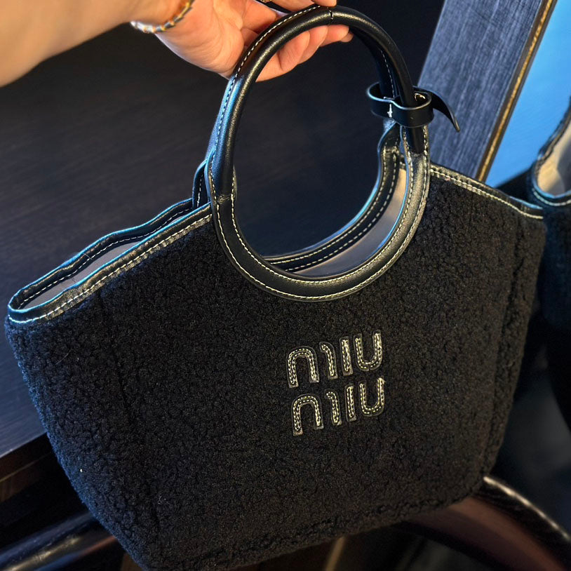 MIU new lambswool tote XC24092301