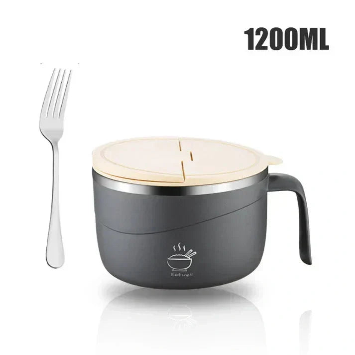 💕304 Stainless Steel Multi-Purpose Anti-Scald Large-Capacity Instant Noodle Bowl