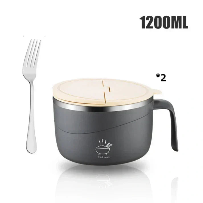 💕304 Stainless Steel Multi-Purpose Anti-Scald Large-Capacity Instant Noodle Bowl