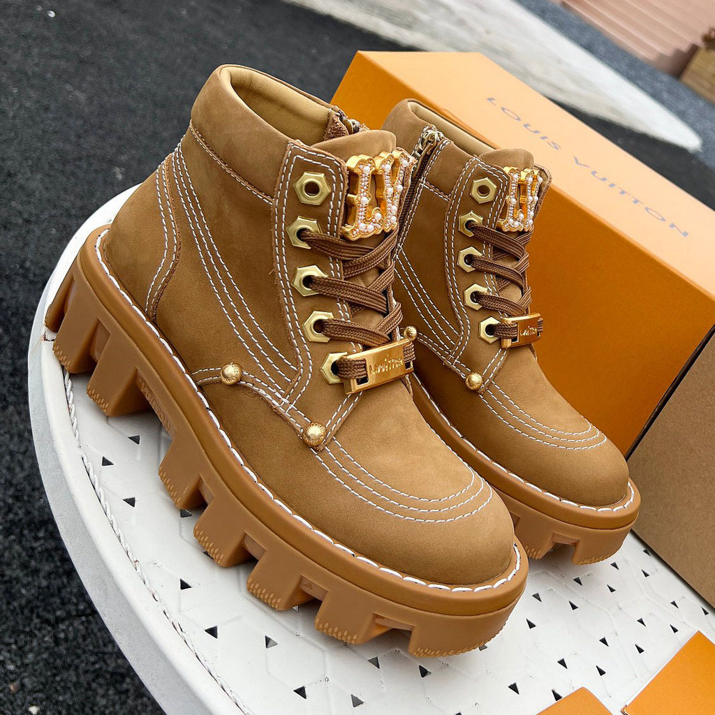 L 24ss Autumn and Winter CHECKER Martin Boots Ankle Couple Boots 1824103005