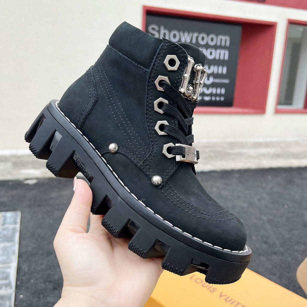 L 24ss Autumn and Winter CHECKER Martin Boots Ankle Couple Boots 1824103005