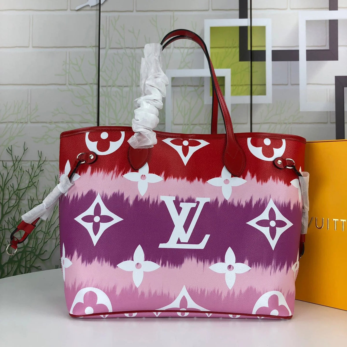 High-end Old Flower Colourful Swoosh Shopping Bag 1024121912