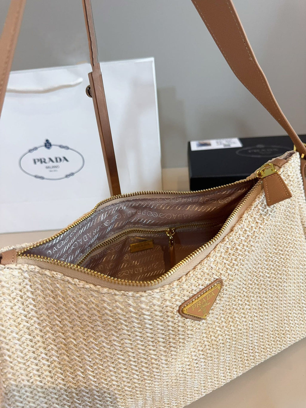 P Straw underarm bag 1825070303