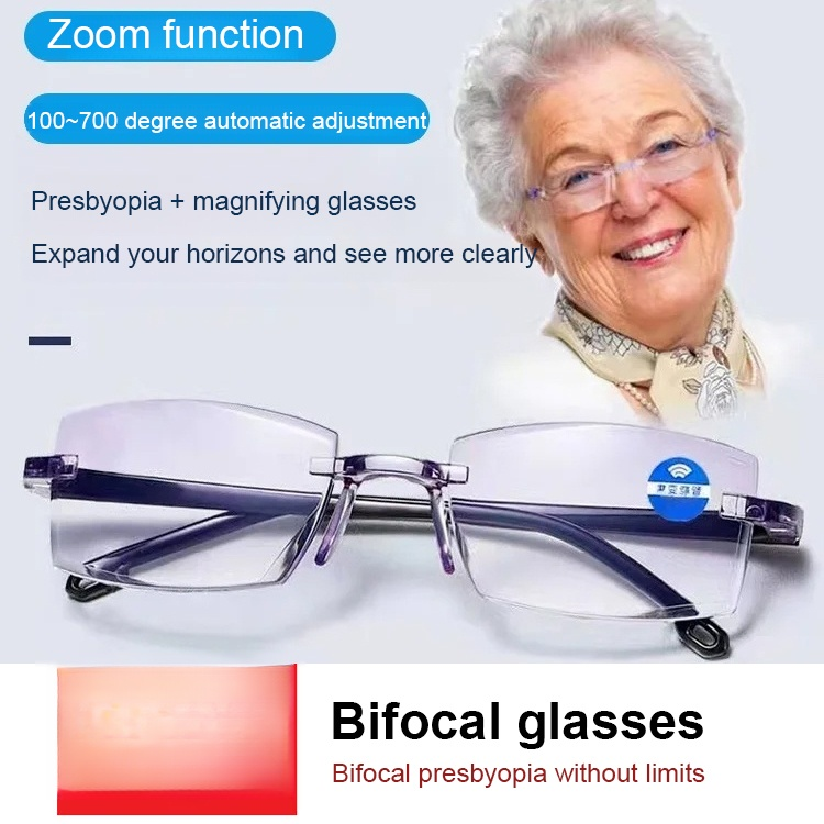 🔥【Smart Futuristic Technology Radiation Resistant Reading Glasses】100-700 degree automatic adjustment！
