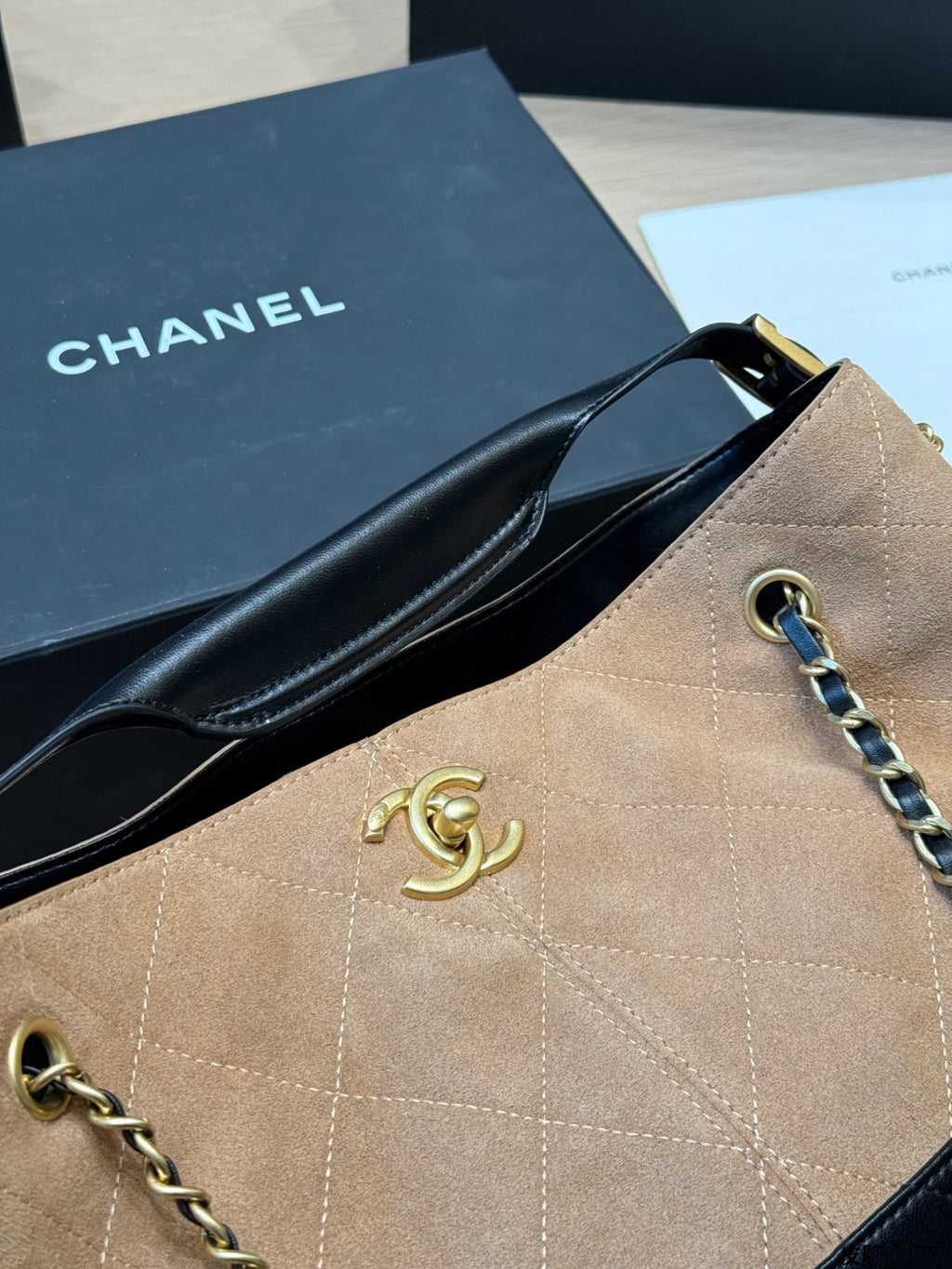 CNL 25A Black Gold Hobo Bag 1826031603