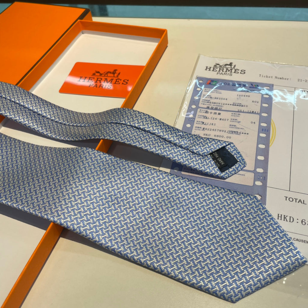 Geometric H pattern tie 1824053001