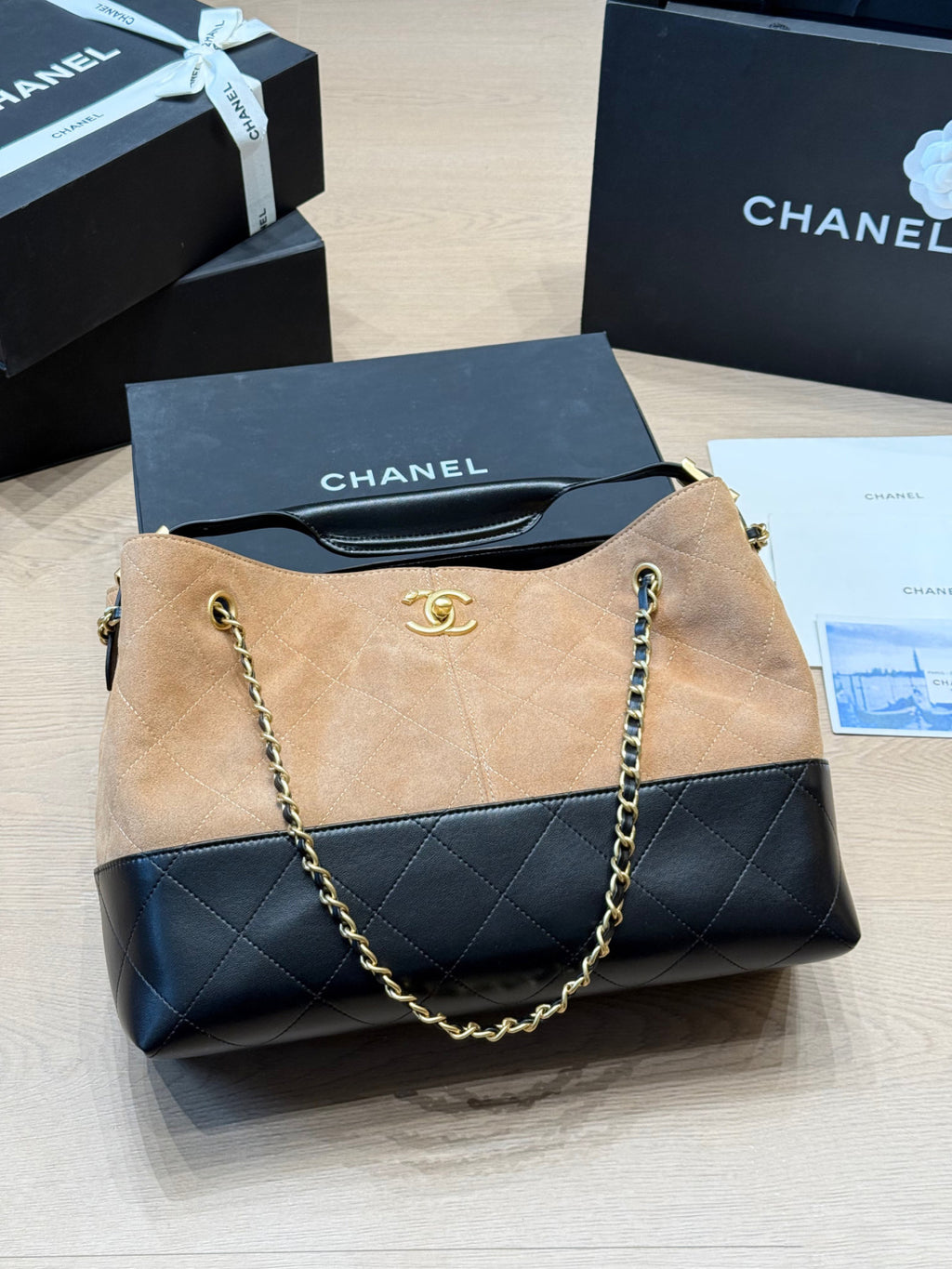 CNL 25A Black Gold Hobo Bag 1826031603