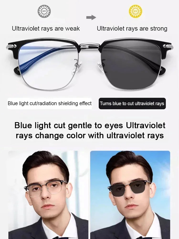 🔥【Revolutionize Your Eyewear with German-Engineered Auto-Focus Glasses!】Auto-focus blue light blocking reading glasses