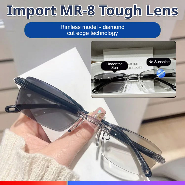 👓【Color-changing anti-blue light presbyopia glasses】Automatic adjustment from 100 to 700 degrees ensures you never need to change glasses due to prescription changes for life.