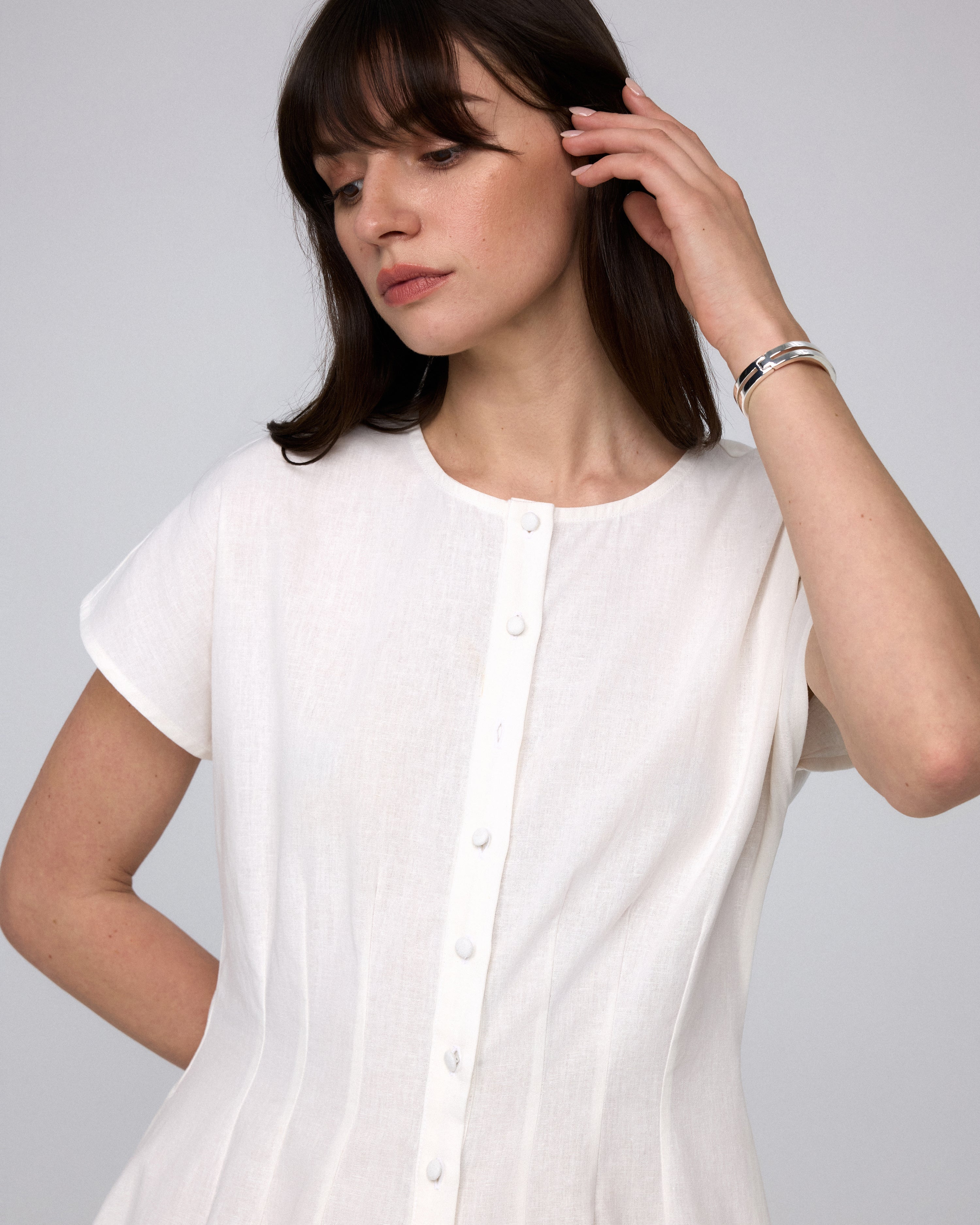 Flora Pleated Shirt Dress
