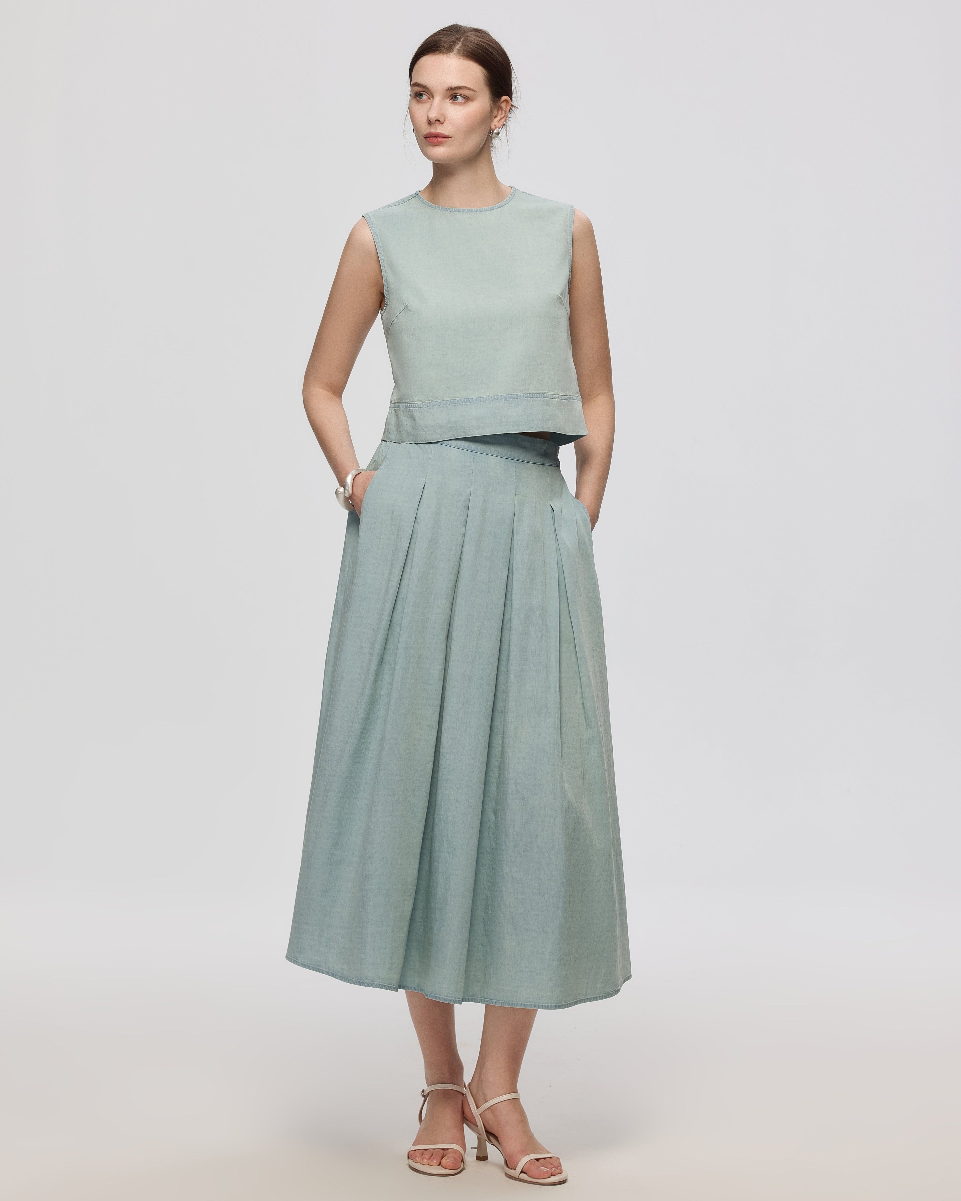 Amaia Pleated Maxi Skirt