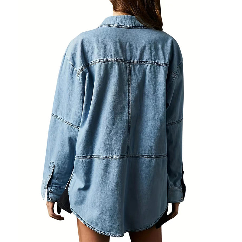 🔥Autumn Sale 50% OFF🔥Nomenoy® Women's Oversized Denim Pullover