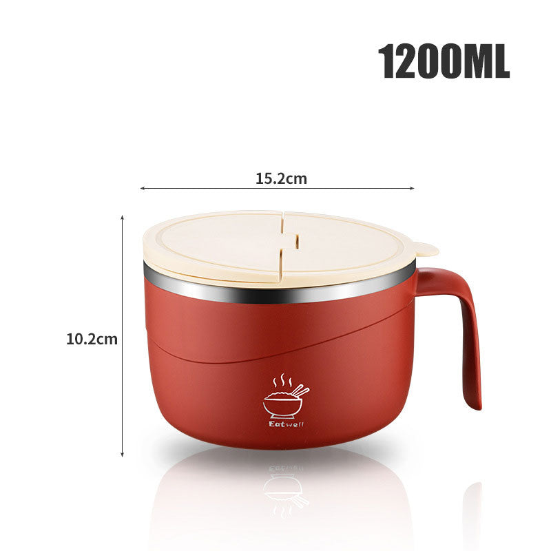 💕304 Stainless Steel Multi-Purpose Anti-Scald Large-Capacity Instant Noodle Bowl
