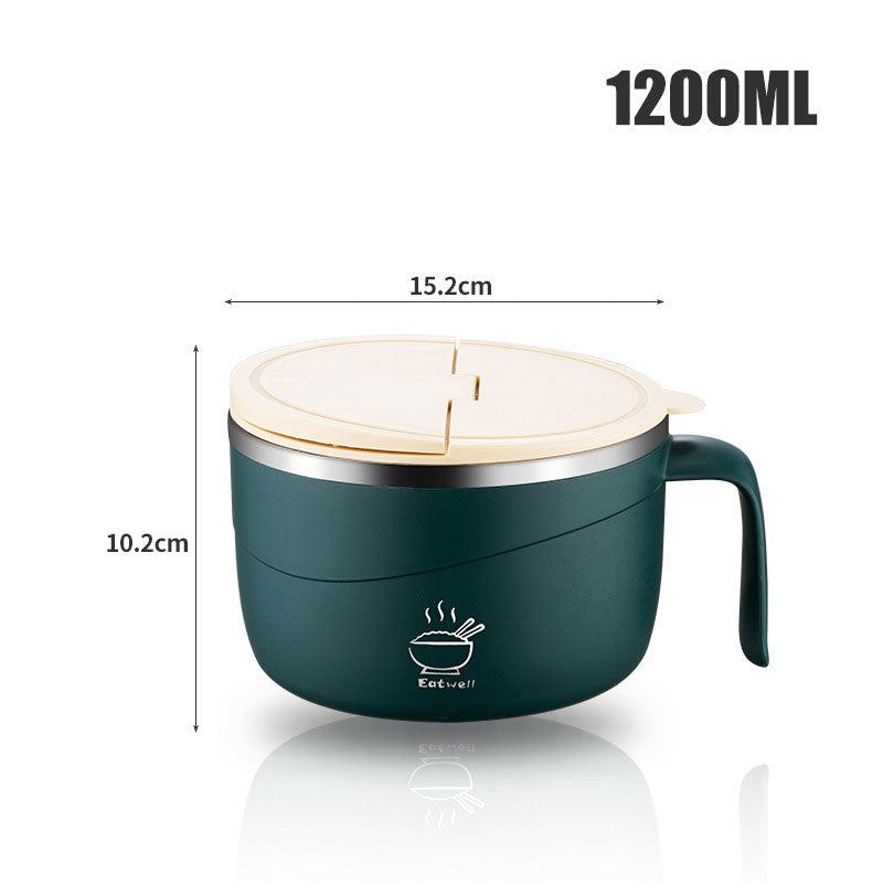 💕304 Stainless Steel Multi-Purpose Anti-Scald Large-Capacity Instant Noodle Bowl